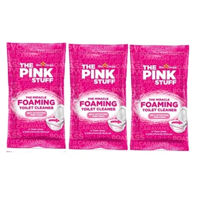 Image of The Pink Stuff Miracle Foaming Toilet Bowl Cleaner Limescale Remover Powder 3 Sachets