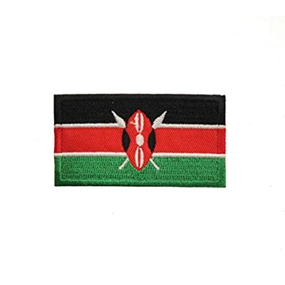 Image of Kenya National Country Flag Iron Sew on Embroidered Patch