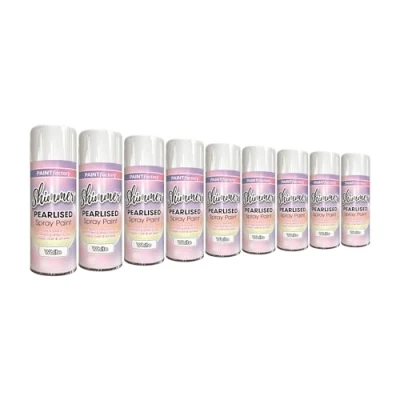 Image of RAPIDE PF Pearlised White Paint 400ML Beautiful Shimmering Effect Superior Coverage &amp; Adhesion Factory Speciality Coating Spray Ideal for Cardboard, Metal, Wood Plastics (9)