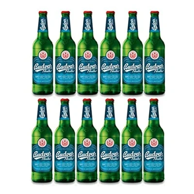 Image of Budweiser Budvar Nealko Alcohol Free Czech Lager 330ml Bottles 0.5% ABV (12 Pack)