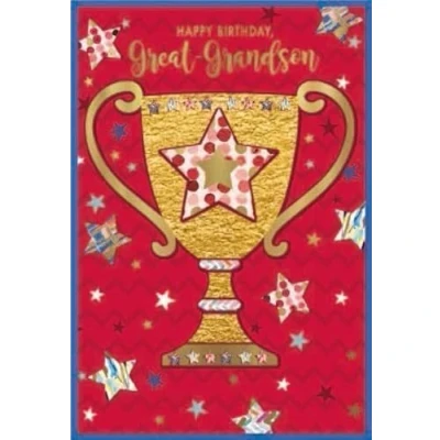 Image of Great Grandson Birthday Card Men Male Boy Teen Him Size: 7.5&quot; x 5.25&quot;