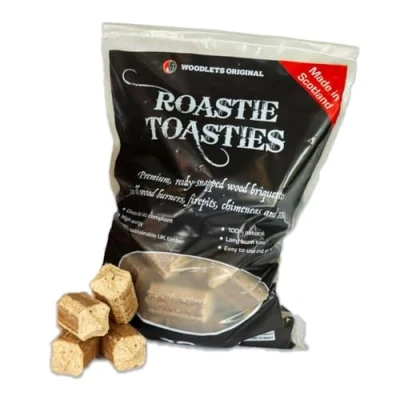 Image of 20kg Bag Roastie Toasties Premium Wood Briquettes Heat Logs 100% Sustainable Dry Compressed Fuel Burners Multi Stoves BBQ Barbecue Open Fires Chimeneas Firepits