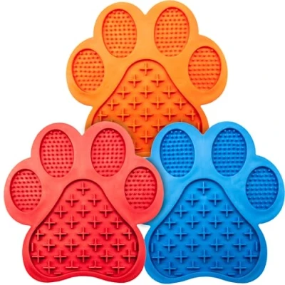 Image of 2x Pet Cat Dog Lick Mat for Dogs Licking Cats SLOW FEEDER Pets Treats ANTI SLIP Pad with SUCTION CUPS Distract (Assorted (Pack of 2), 18cm)