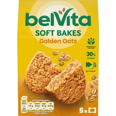 Image of belVita Soft Bakes Golden Oats, Wholegrain Cereals, 6 x 250g