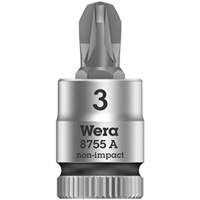 Image of Wera Zyklop Pozidriv Socket with 1/4 Inch Screw Drive black, 05003355001