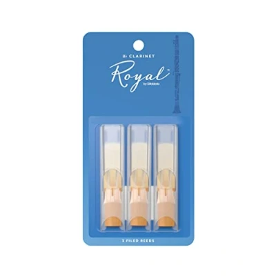 Image of D’Addario Woodwinds Royal Bb Clarinet Reeds B Flat for Strong Spine Filed Cut Strength 2.5, Pack of 3