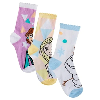 Image of Disney Girls Frozen Socks (Pack of 3) Multi EU 23 26