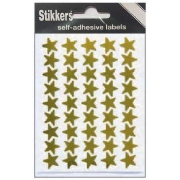 Image of 135 Gold Star Stickers Self Adhesive Metallic Teachers Motivational Reward 14mm (Pack of 135) (Gold)