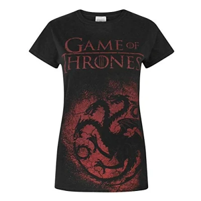 Image of Game Of Thrones House Targaryen Women&#039;s T Shirt, L, Black