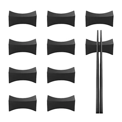 Image of Aipaide 10PCS Chopstick Rest Stands Spoon Fork Knife Holder Set Chopsticks Utensil Cutlery Stand Black