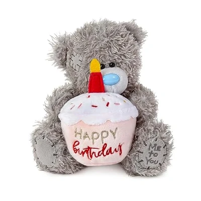 Image of Me To You Bear AP701112 M7 Happy Birthday Cupcake Plush, Grey