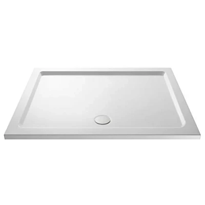 Image of VeeBath Square Shower Tray 1600x800mm Stone Resin for Enclosure Bathroom White