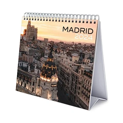 Image of Grupo Erik Madrid Desk Calendar 2024 Desktop 8 x 7 inches 20 17 cm 12 Month Planner Gifts
