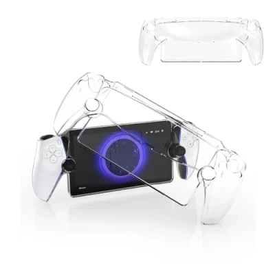 Image of QINOUK Hard PC Case for Sony PlayStation Portal, Clear, Shock Absorption Protective Case, Compatible Devices Transparent
