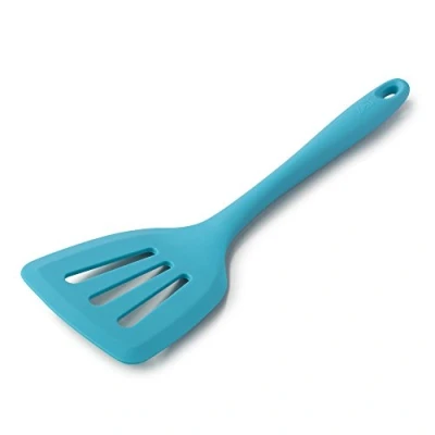 Image of Zeal J157A Silicone Non Stick Slotted Fish Slice/Cooking Turner (30cm) Aqua , Blue