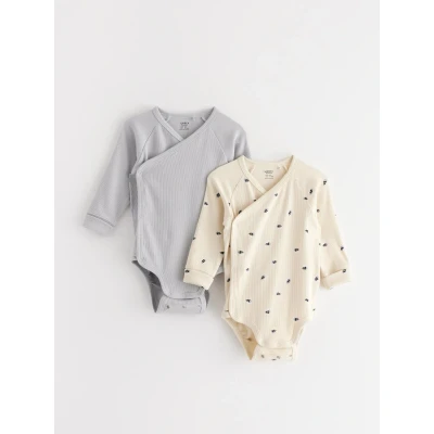 Image of Lindex WRAP 2 PACK Body for kids, Size: 4 6m, Light dusty blue