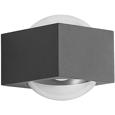 Image of Lucande Almos outdoor wall light, angular, 2 bulb