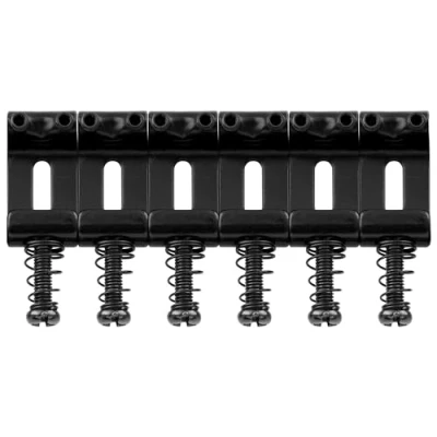 Image of Musiclily Pro 10.8mm Steel Vintage Style Guitar Tremolo Bridge Saddles for Strat Stratocaster Electric Guitar,Black(Set of 6)