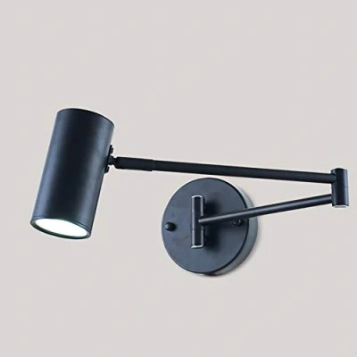 Image of LED Adjustable Wall Lighting, Long Arm Pole Light Swing Foldable Lamp Mount Sconces Rotatable Head, 5W Warm White,Black