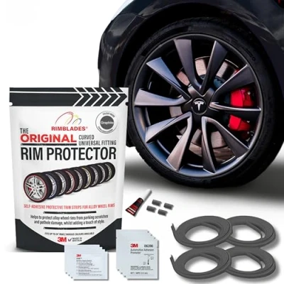 Image of Rimblades Original (Graphite) Alloy Wheel Protectors (Set of 4) Fits 12 24 Inch Rim Protection