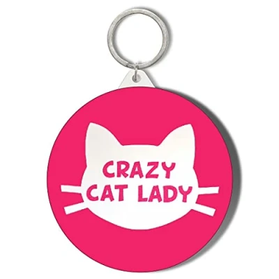 Image of Gift Insanity CRAZY CAT LADY PINK LARGE 58mm ROUND KEYRING