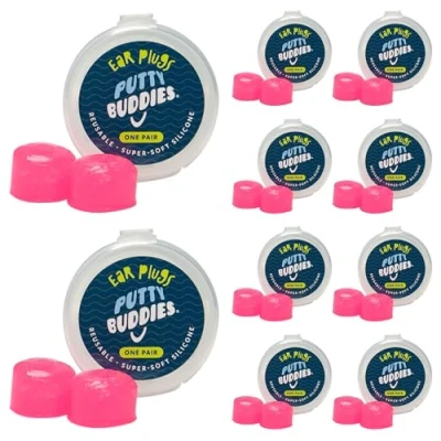 Image of Putty Buddies Super Soft Comfortable Original Swimming Earplugs for Kids (Block Water) 10 Pair Magenta