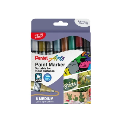 Image of Pentel Paint Marker Medium Bullet Tip Assorted Metallic (Pack of 8)