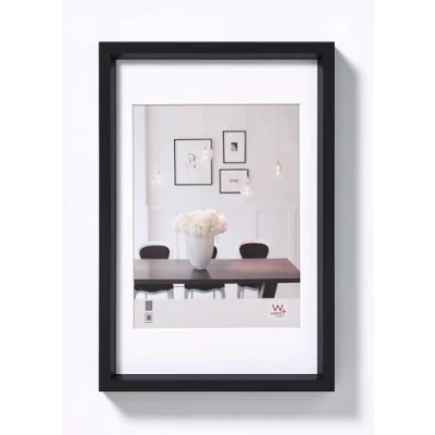 Image of walther Design Picture Frame Black 10,5 x 15 cm with PassepArtout, Steel Style Plastic ES015B