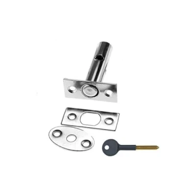 Image of Merriway BH03297 32mm (1.1/4 inch) Polished Chrome Plated Window / Door Security Rack Bolt and Key
