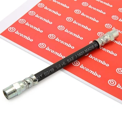 Image of HOS3141, HOS3628 Brake Hose BREMBO T 85 016 180, 210mm F10X1 VOLKSWAGEN: GOLF 2, 1, Passat B2 Hatchback, AUDI: A4 B5 Avant, Quattro, 90 B3