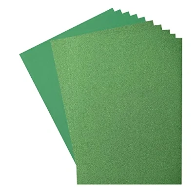 Image of Florence Glitter Paper and Cardstock A4 Coloured Card Making Supplies Green/Holly 10 Sheets for Scrapbooking, Other Crafts 250/216 GSM
