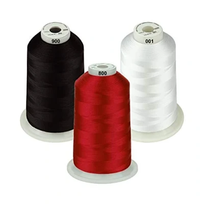 Image of Simthread All Purpose Polyester Embroidery Machine Thread Huge Spool 5000M 5500Y for Sewing Machines Essential Color 1