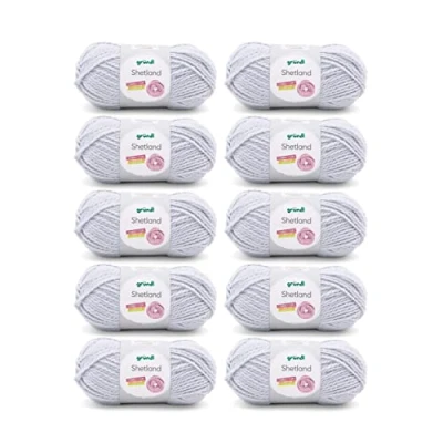 Image of Gründl Shetland Wool (fashionable and soft knitting yarn made of 80% polyacrylic 20% wool, 100 g / 170 m, needle size: 7 8, 10 x g), light grey melange