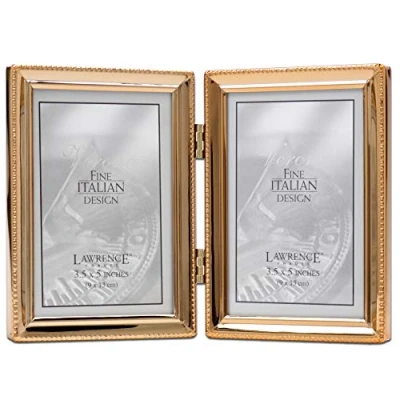 Image of Lawrence Frames Picture Frame, Metal, Gold, 3.5x5 Double