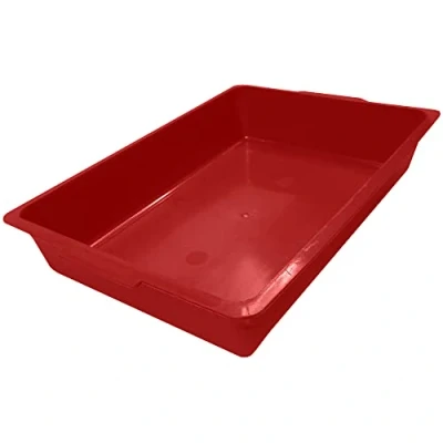 Image of Plastic Tray Kitten Litter Box Pencil Draw Mouse Hamster Bird Cage Base Bottom School Small Cat Seed Pet Loo Storage 36cm Red