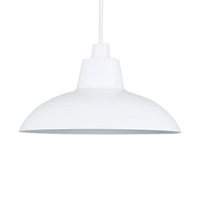 Image of MiniSun Retro Style Gloss White Metal Easy Fit Ceiling Pendant Light Shade