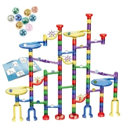 Image of Glowing Marble Run Super Set with Glow in the Dark Marbles, Anti Wobble, Durable Construction &amp; Educational STEM Toy for Kids 4 12 Years Curious Young Builders