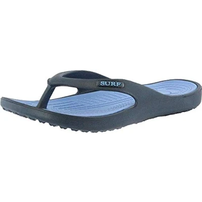 Image of Surf Womens Unisex Flip Flops Rubber Sandal Beach Shoe Shower Mules UK 3 8 (UK 3, Navy/Blue)
