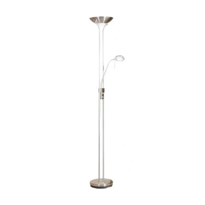 Image of Rome Mother and Child Floor Lamp Satin Chrome, Opal Glass, G9