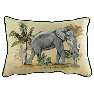 Image of Evans Lichfield Kibale Elephant Cushion Multicolour Size 35cm (w) x 50cm (l)