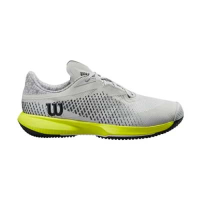 Image of Wilson Kaos Swift 1.5 Tennis Shoe, Men&#039;s, Size 8, Pearl Blue/Black/Safety Yellow