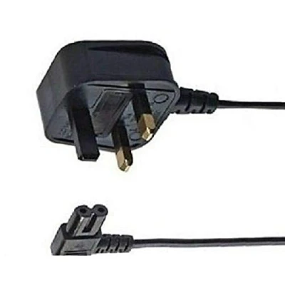 Image of K M Electronics® Figure 8 FIG IEC C7 TV Mains Power Cable Lead Angled 5M Black