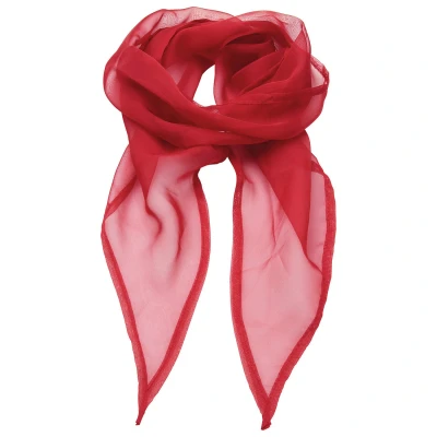 Image of Premier Unisex Adult Colours Chiffon Scarf (Red) One Size