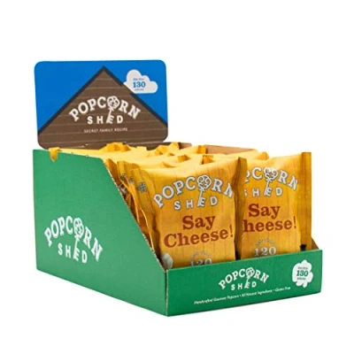Image of Popcorn Shed Say Cheese! Cheddar Cheese Gourmet Snack Packs, 16g (Case of 16), Gluten Free, Low Carb, No Sugar, Vegetarian, Calorie, Keto Snacks, 256g