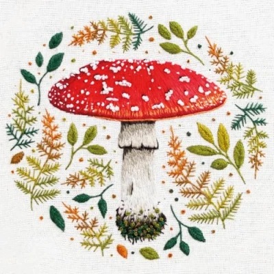 Image of Fly Agaric Mushroom by Emillie Ferris Blank Greeting Card with Envelope