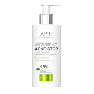 Image of Apis Home TerApis Acne Stop Oczyszczający Tonik Antybakteryjny z Zieloną Herbatą dla Cery Tłustej i Mieszanej 300ml