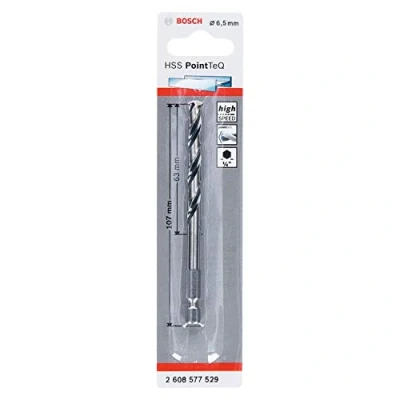 Image of Bosch Professional PointTeQ Hex Drill Bit (for Metal, Ø: 6,5 mm, Total Length: 107 ¼’’ Shank, Accessory for Impact Drivers and Drivers)