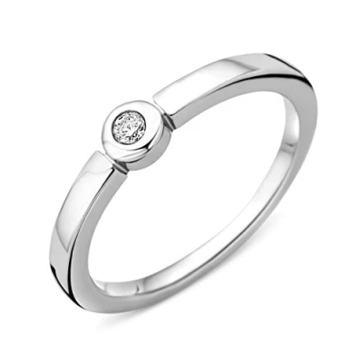 Image of Miore Ring Women Soitaire Engagement Diamonds 0.05 ct 925 Sterling Silver