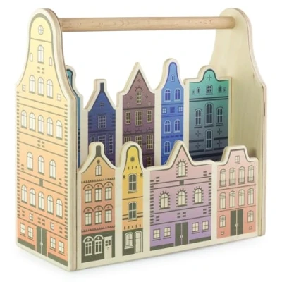 Image of Vemkel Wooden Desk Organiser Amsterdam, Pencil and Pen Holder, Caddy for Office Supplies Storage, Papers Stationery Organisers — 4 Compartments