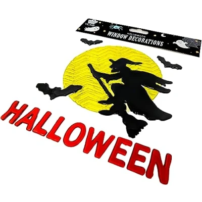Image of Halloween Window Stickers Gel Cling (Witch)